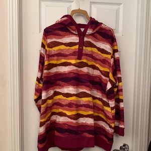 Brand new with tags 3X Lands’ End multicolor striped hoodie.